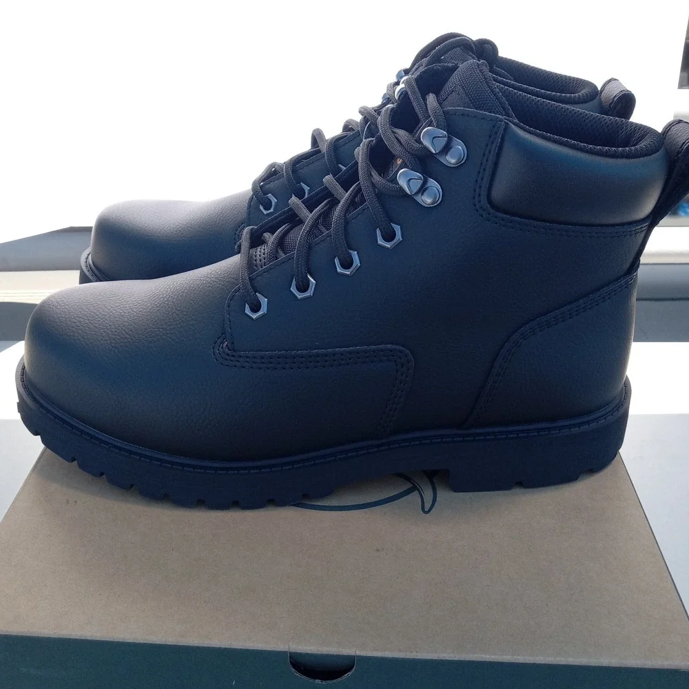 Brahma Men's Mass Soft Toe Work Boots Size 9 Black Oil‎ & Slip Resistant Sole